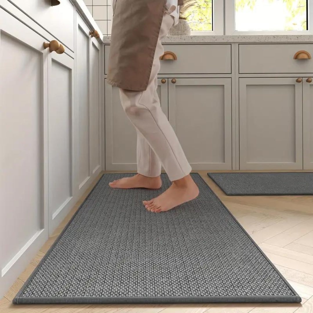 Kitchen Runner Rug with Woven Basketweave Texture and Non-Slip Support - Image 2