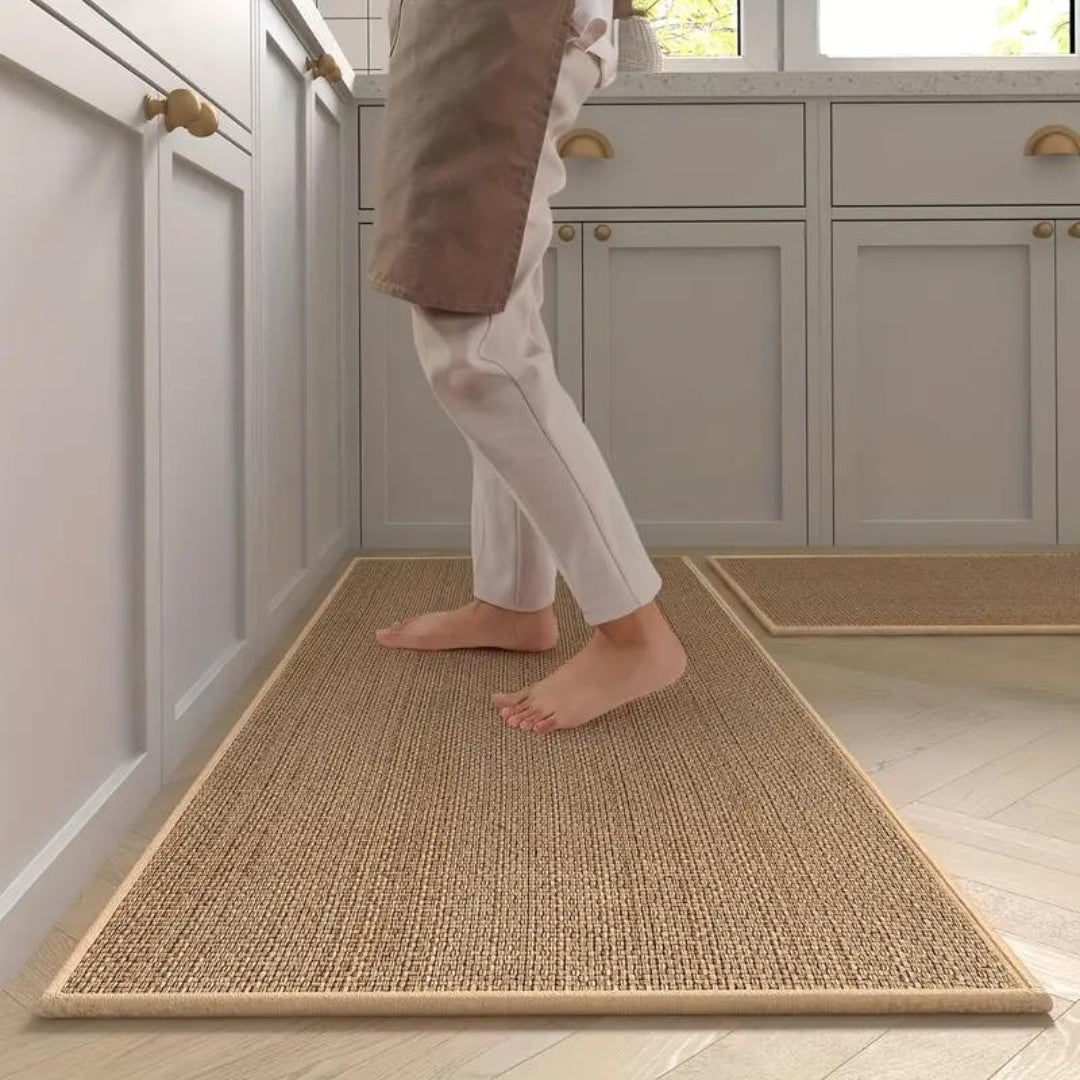 Kitchen Runner Rug with Woven Basketweave Texture and Non-Slip Support - Image 4