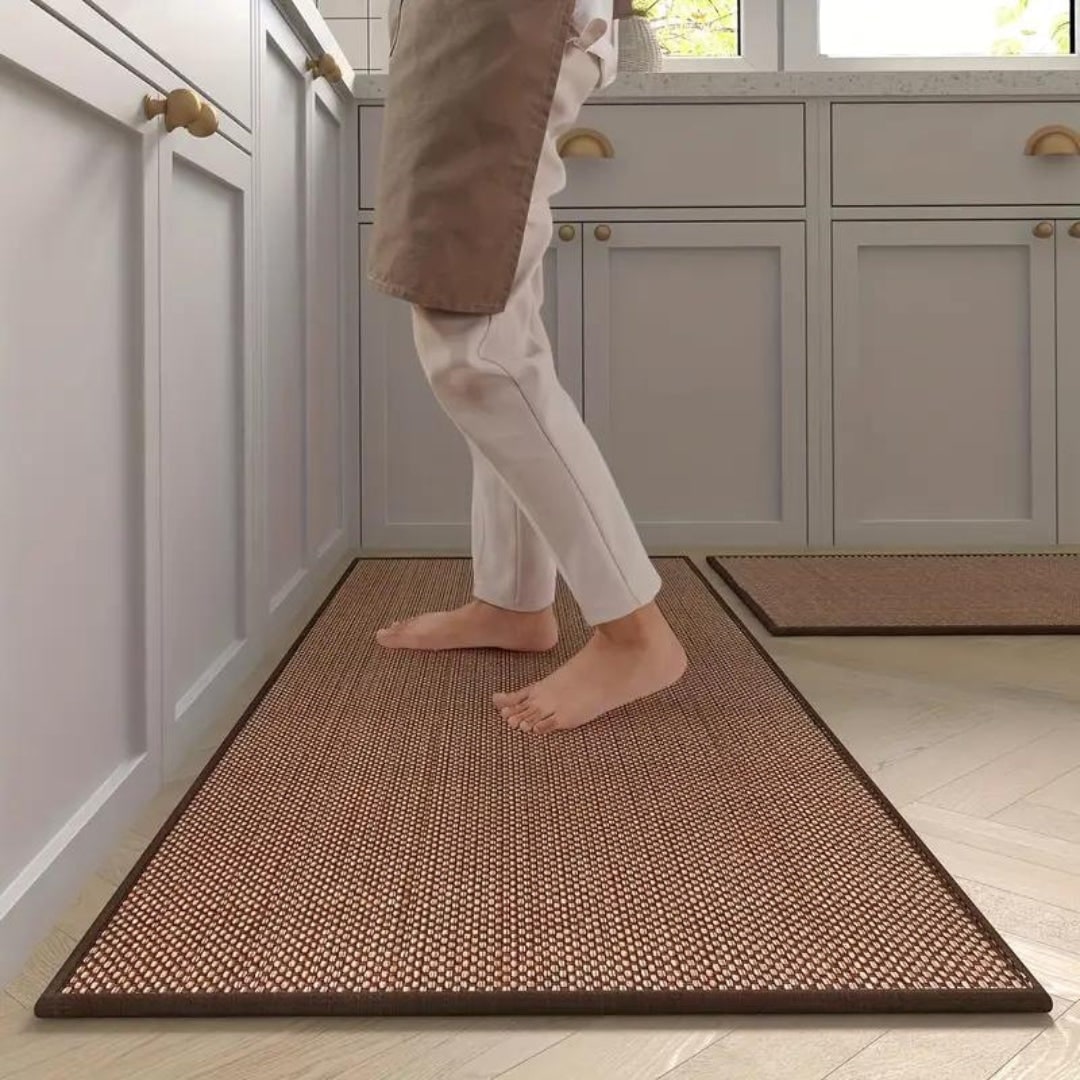 Kitchen Runner Rug with Woven Basketweave Texture and Non-Slip Support - Image 6