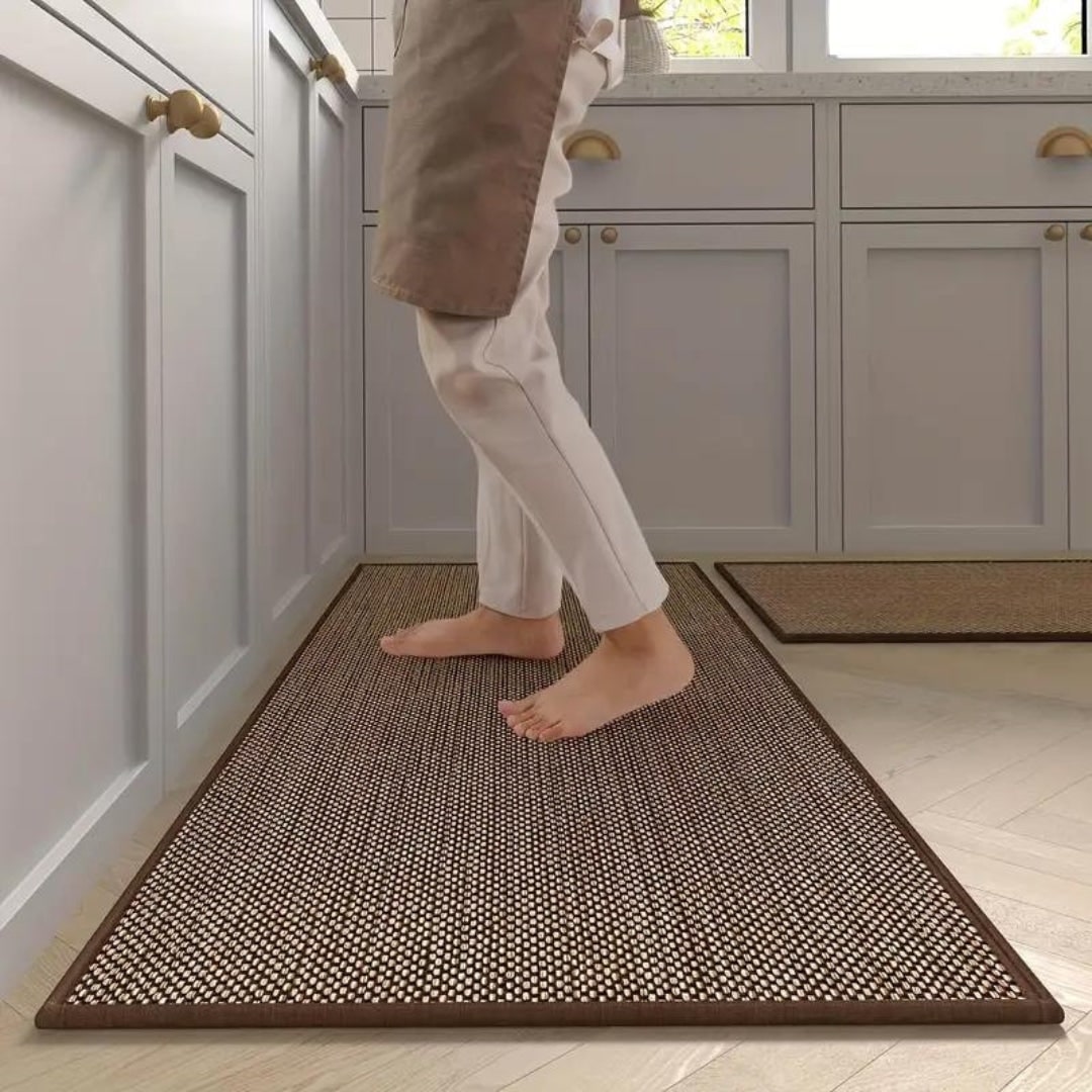 Kitchen Runner Rug with Woven Basketweave Texture and Non-Slip Support - Image 7