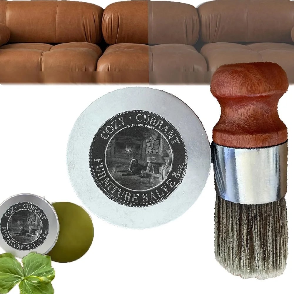 Leather Treatment for Furniture with Conditioner and Wooden Application Brush - Image 4