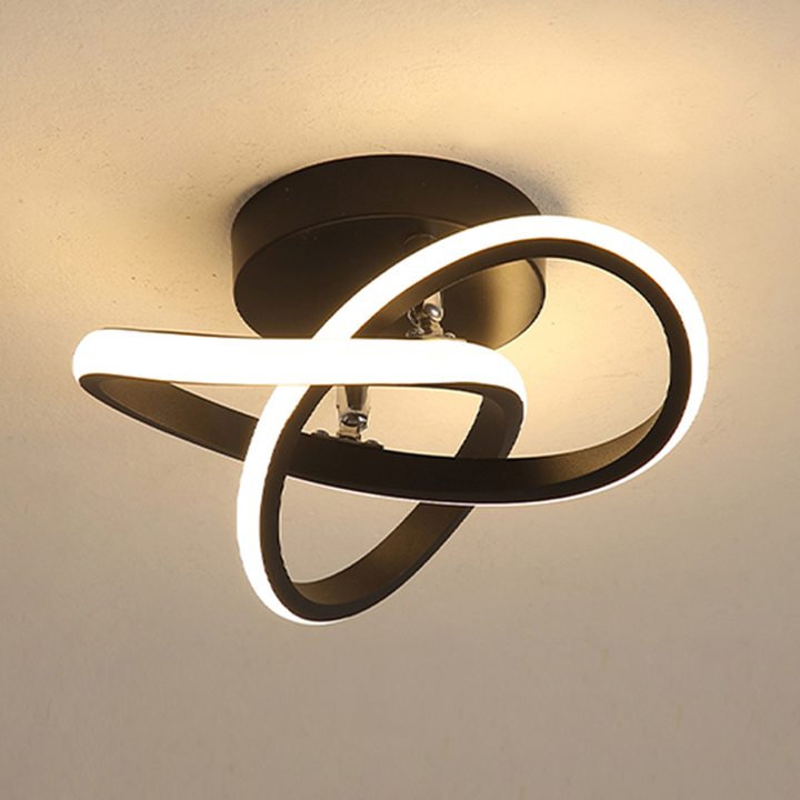 LED Ceiling Light Fixture with Adjustable Geometric Rings Modern Flush Mount - Image 1