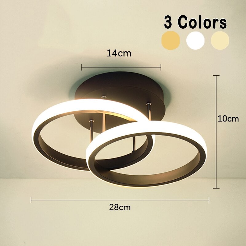 LED Ceiling Light Fixture with Adjustable Geometric Rings Modern Flush Mount - Image 12