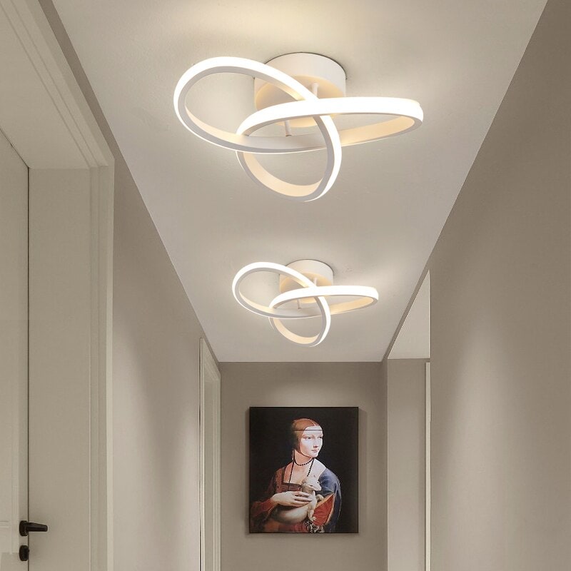 LED Ceiling Light Fixture with Adjustable Geometric Rings Modern Flush Mount - Image 3
