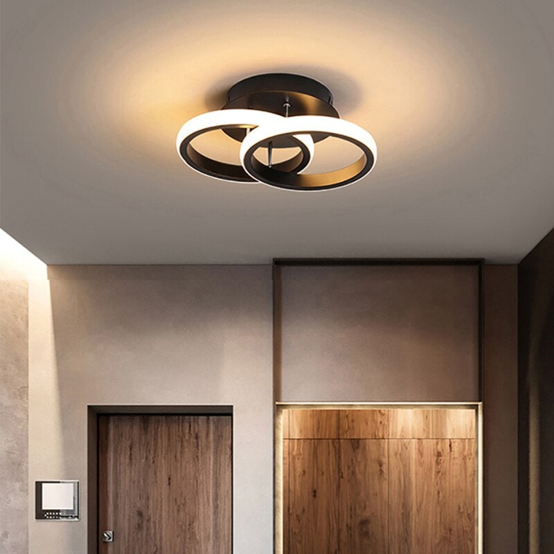 LED Ceiling Light Fixture with Adjustable Geometric Rings Modern Flush Mount - Image 5
