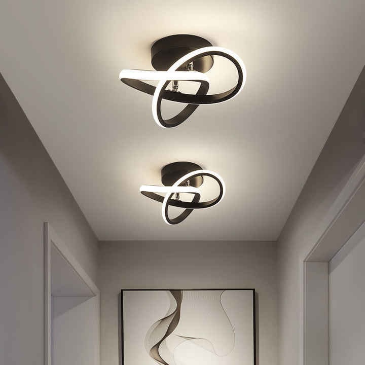 LED Ceiling Light Fixture with Adjustable Geometric Rings Modern Flush Mount - Image 6