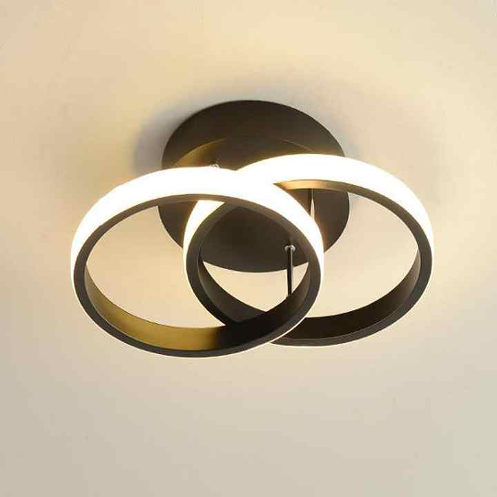 LED Ceiling Light Fixture with Adjustable Geometric Rings Modern Flush Mount - Image 9
