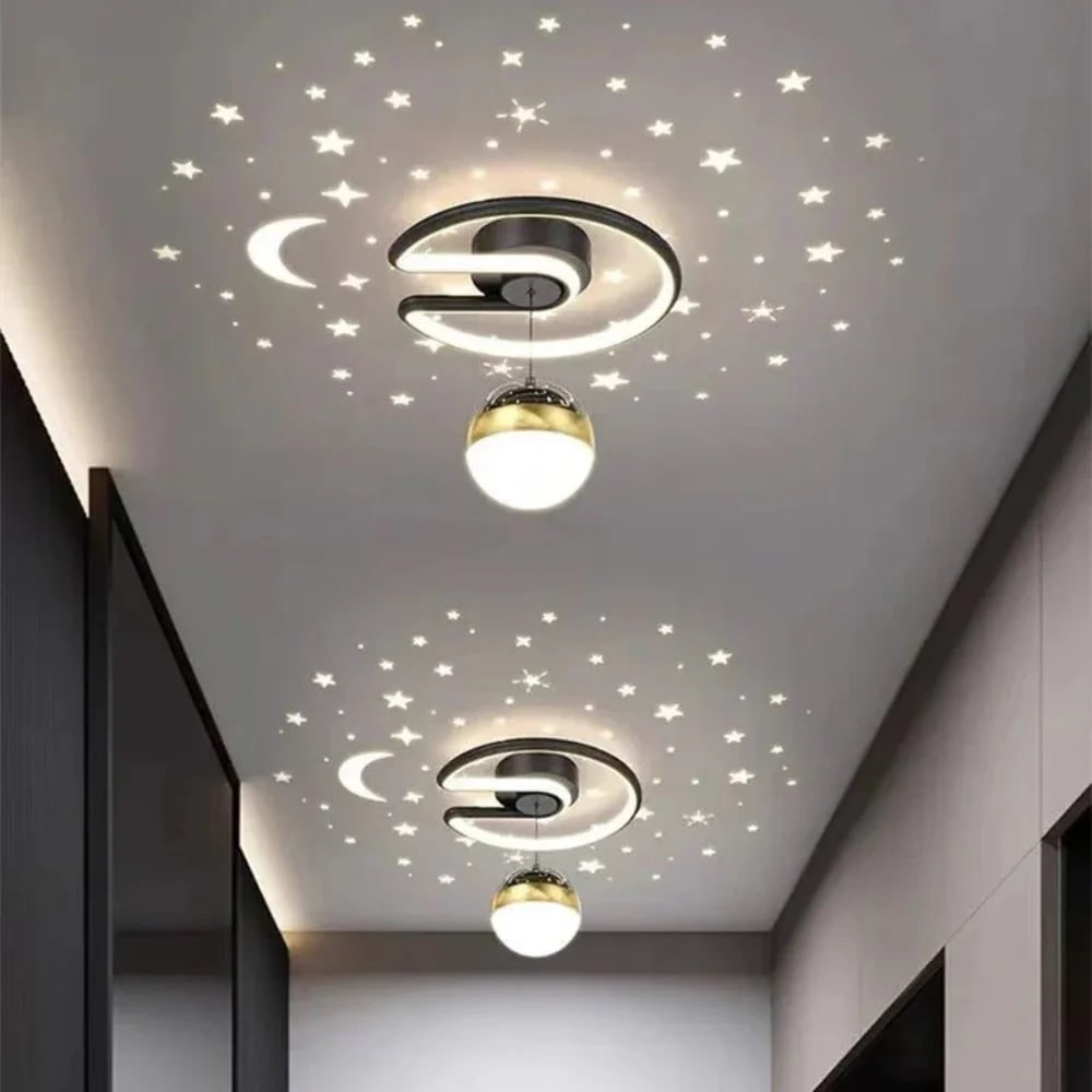 LED Ceiling Light Fixture with Starry Sky Projection and Dimmable Function - Image 1