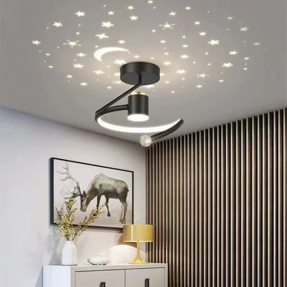 LED Ceiling Light Fixture with Starry Sky Projection and Dimmable Function - Image 2