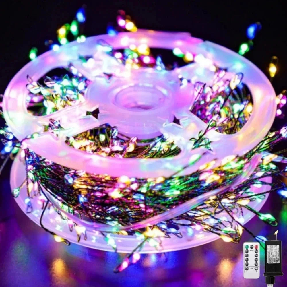 LED Christmas String Lights with Remote Control Cluster Warm Indoor Outdoor Decoration - Image 10