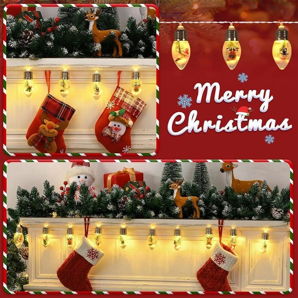 LED Christmas String Lights with Warm White Glow and Hanging Holiday Figurines - Image 11