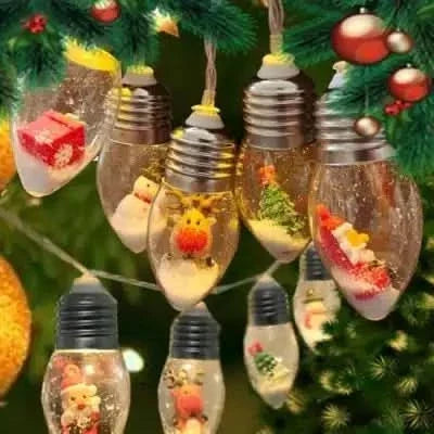 LED Christmas String Lights with Warm White Glow and Hanging Holiday Figurines - Image 12