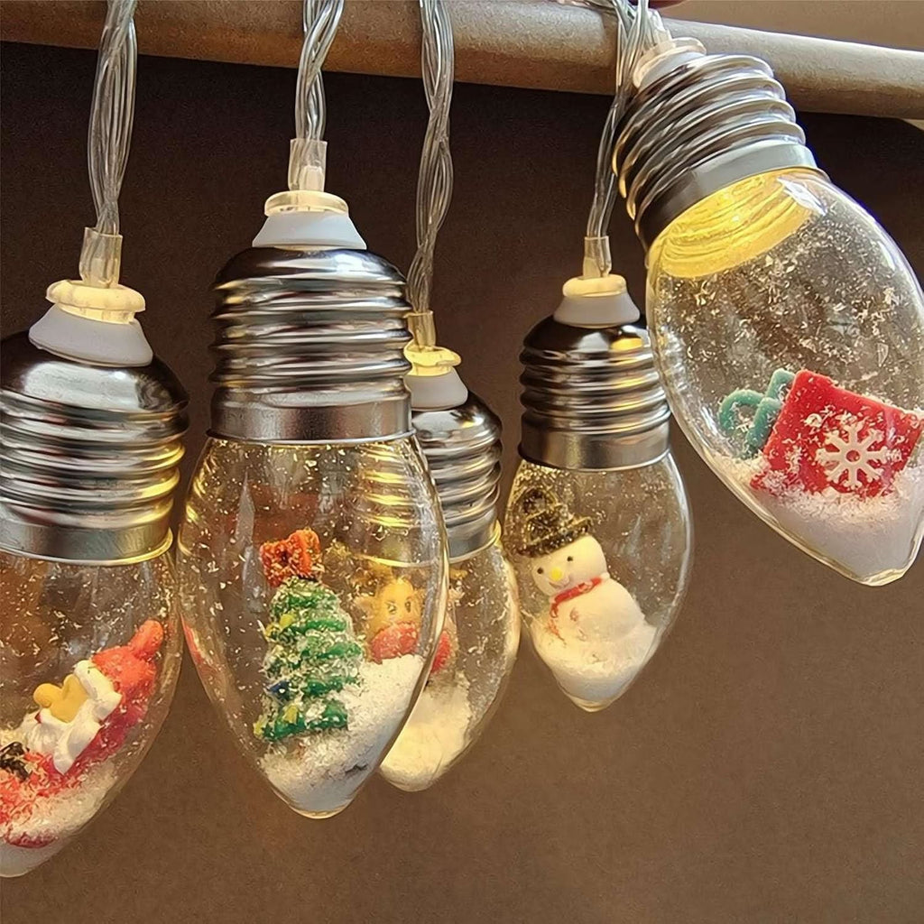 LED Christmas String Lights with Warm White Glow and Hanging Holiday Figurines - Image 4