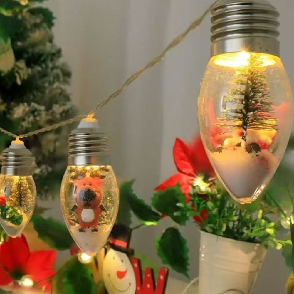 LED Christmas String Lights with Warm White Glow and Hanging Holiday Figurines - Image 9