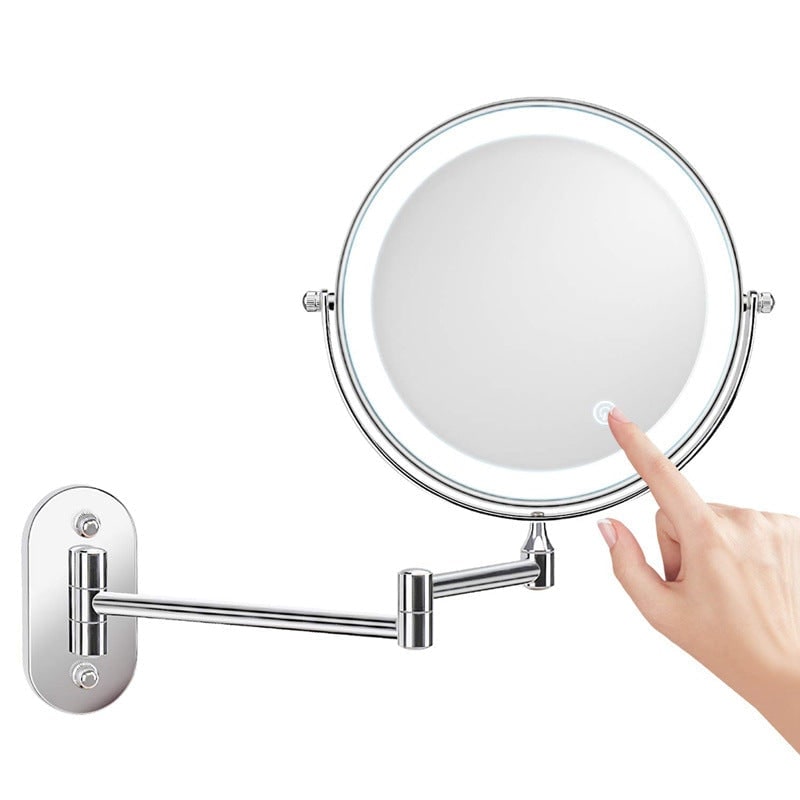 LED Wall-Mounted Vanity Mirror with 10x Magnification and Extendable Folding Arm - Image 10