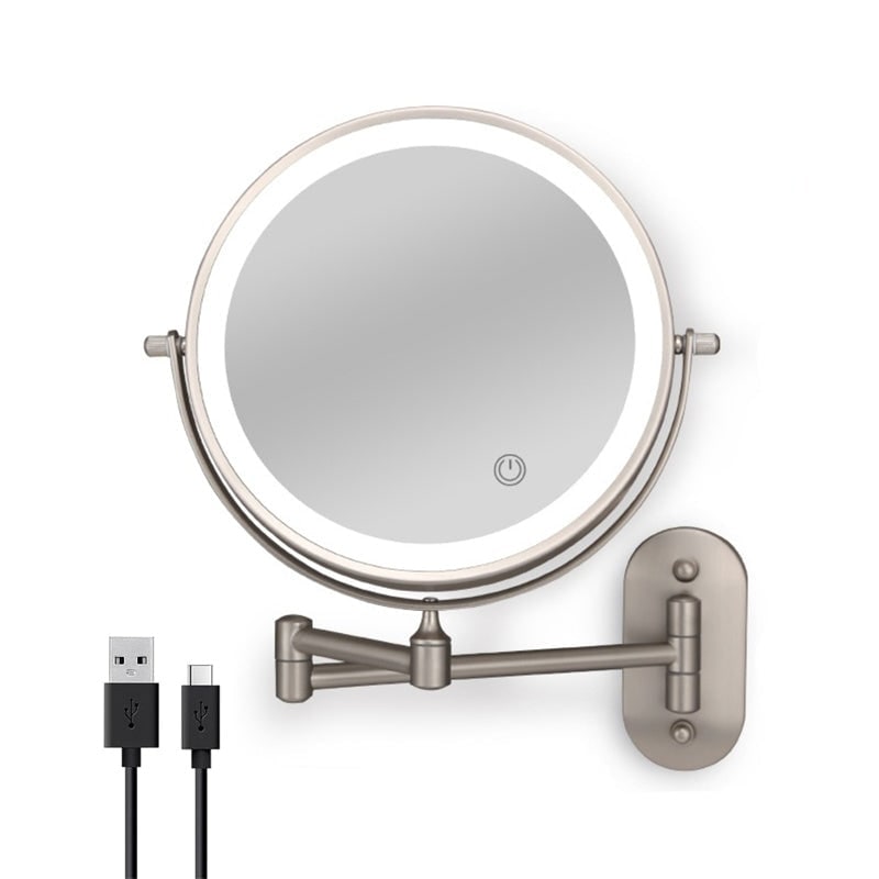 LED Wall-Mounted Vanity Mirror with 10x Magnification and Extendable Folding Arm - Image 11