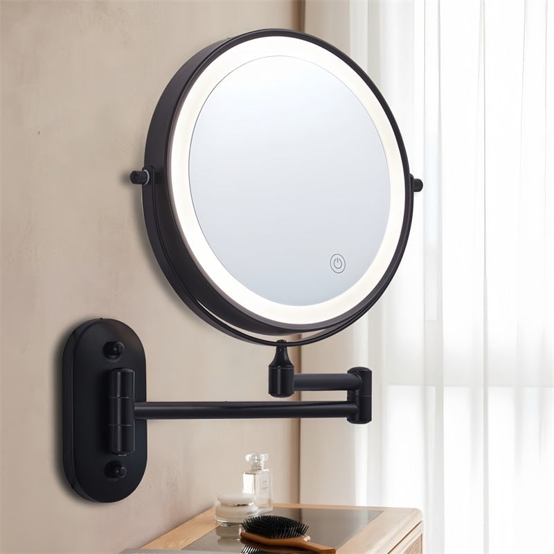 LED Wall-Mounted Vanity Mirror with 10x Magnification and Extendable Folding Arm - Image 13