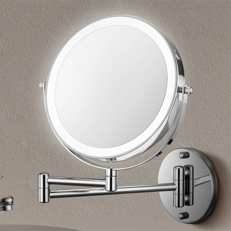 LED Wall-Mounted Vanity Mirror with 10x Magnification and Extendable Folding Arm - Image 9