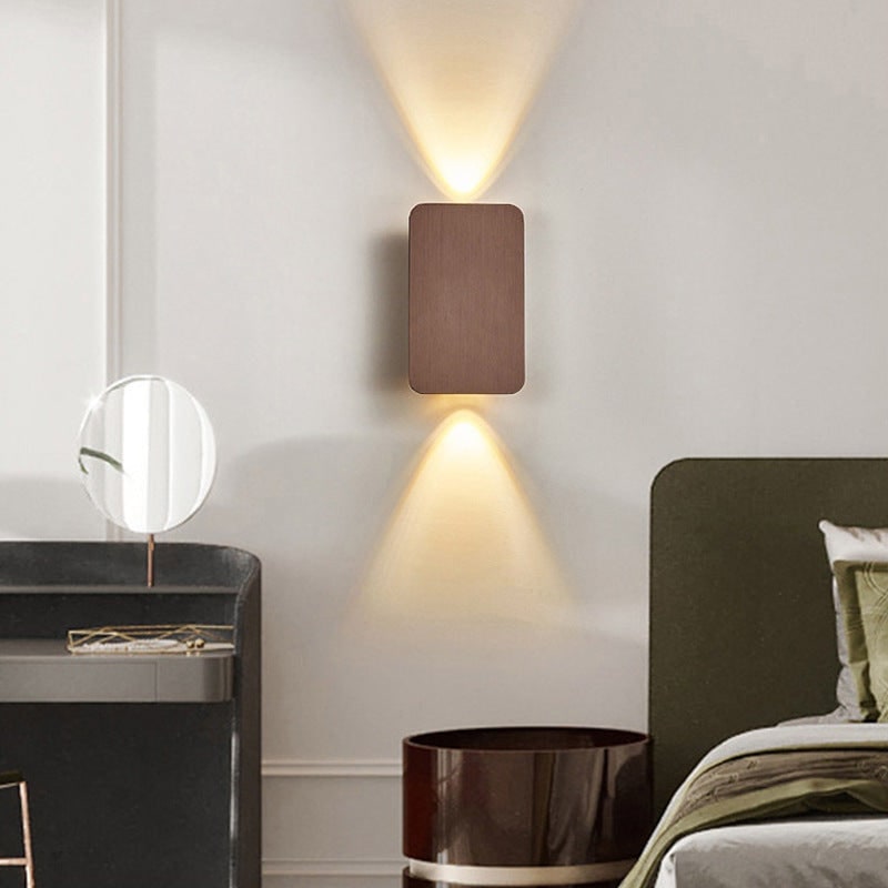 LED Wall Sconce with Dual Up Down Illumination and Brushed Metal Rectangular Design - Image 8