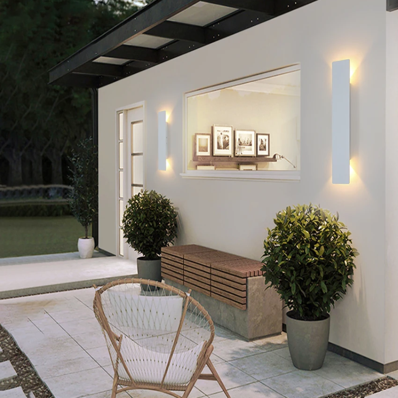 LED Wall Sconce with Modern Linear Design and Indirect Backlighting for Outdoor Spaces - Image 1