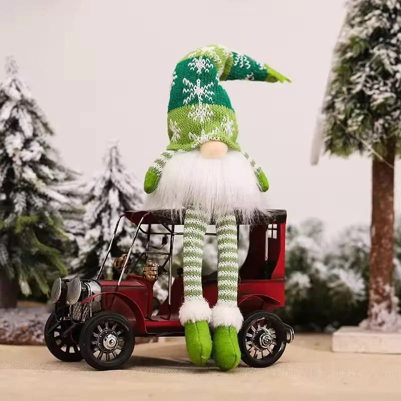 Light Up Christmas Gnome Decoration with Snowflake Knit Hat and Faux Fur Beard - Image 10
