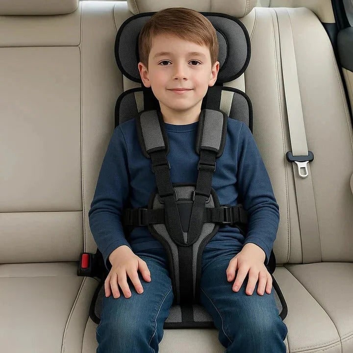 Lightweight Travel Car Seat with Five-Point Harness and Padded Cushioning - Image 14