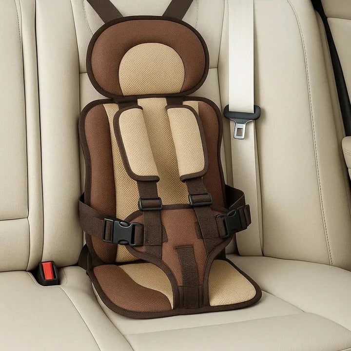Lightweight Travel Car Seat with Five-Point Harness and Padded Cushioning - Image 2