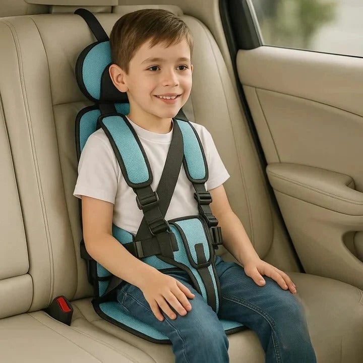 Lightweight Travel Car Seat with Five-Point Harness and Padded Cushioning - Image 5