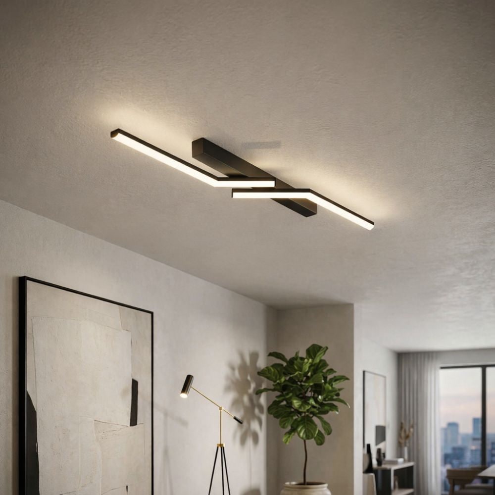 Linear LED Flush Mount Ceiling Light Fixture Dimmable Control and Low Profile Design - Image 17