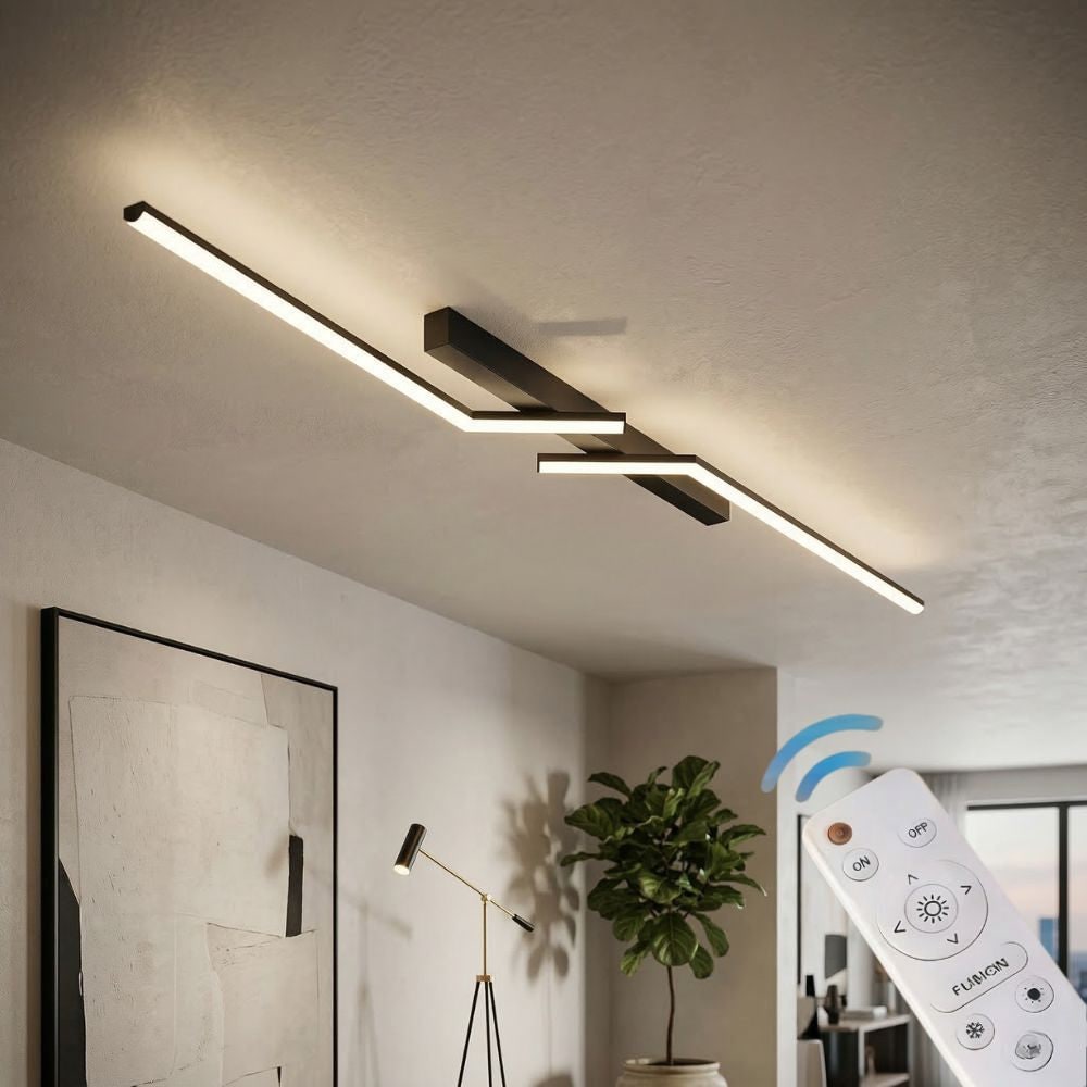 Linear LED Flush Mount Ceiling Light Fixture Dimmable Control and Low Profile Design - Image 22