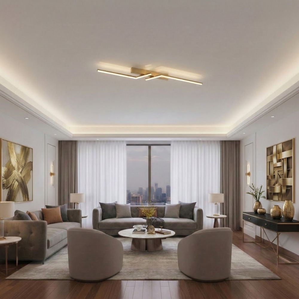 Linear LED Flush Mount Ceiling Light Fixture Dimmable Control and Low Profile Design - Image 4