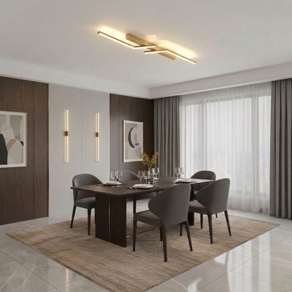 Linear LED Flush Mount Ceiling Light Fixture Dimmable Control and Low Profile Design - Image 7