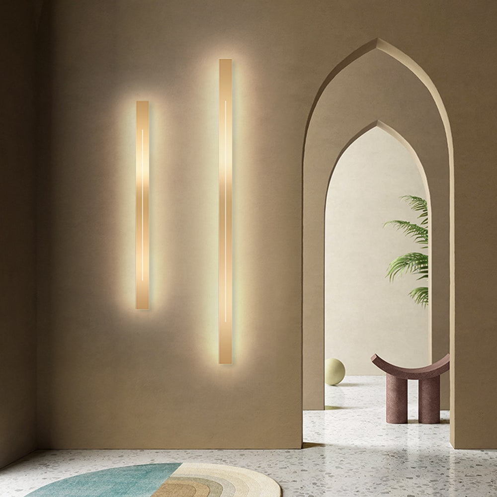 Linear LED Wall Light with Slim Slit Design and Warm White Ambient Lighting - Image 2