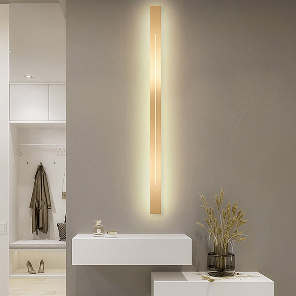 Linear LED Wall Light with Slim Slit Design and Warm White Ambient Lighting - Image 7