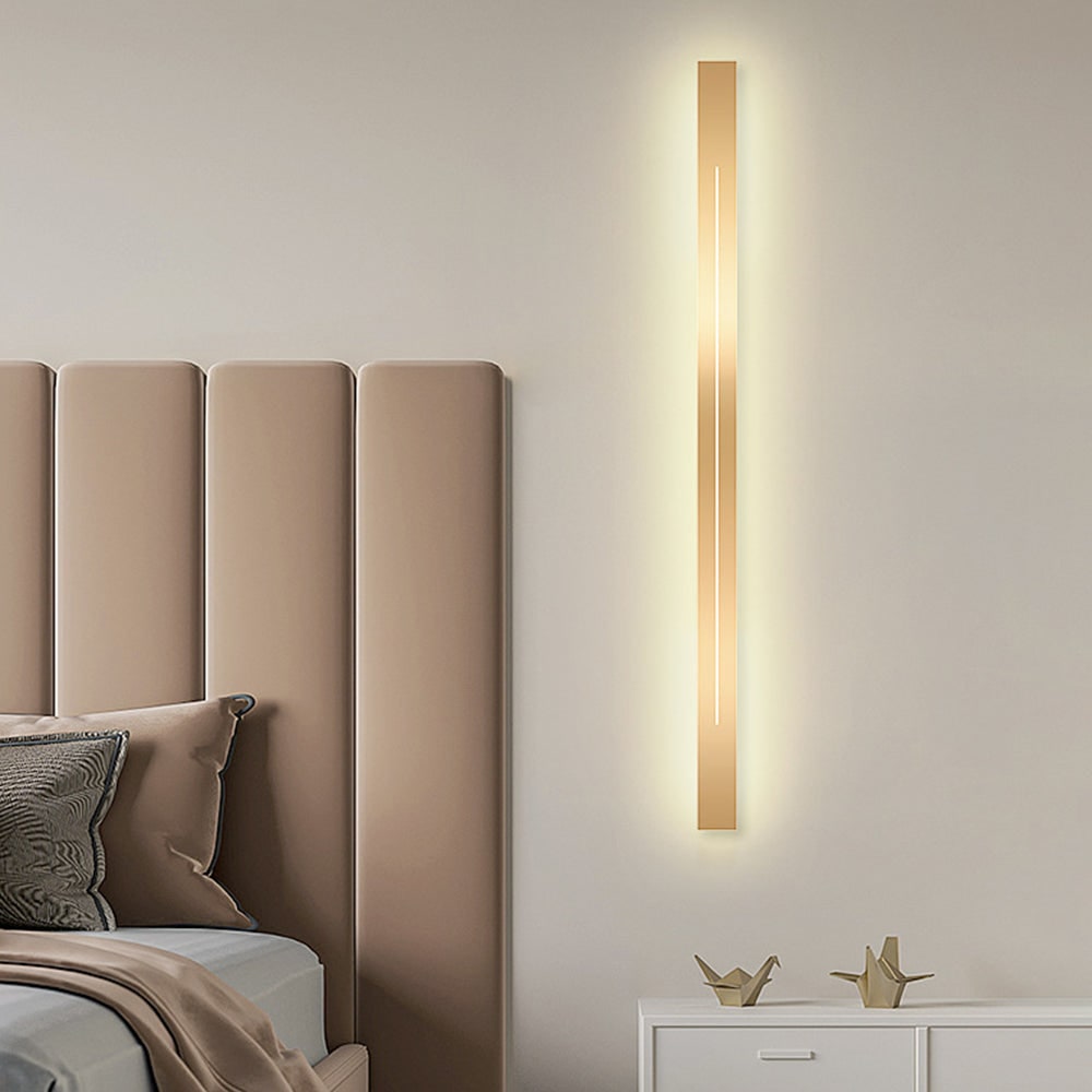 Linear LED Wall Light with Slim Slit Design and Warm White Ambient Lighting - Image 8