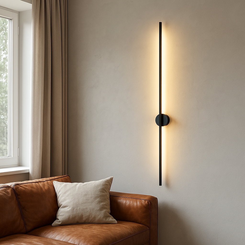 Linear Wall Light with LED Ambient Backlight and Minimalist Modern Design - Image 1