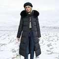 Long Faux Fur Puffer Coat with Quilted Design Fur-Trimmed Hood - Image 4