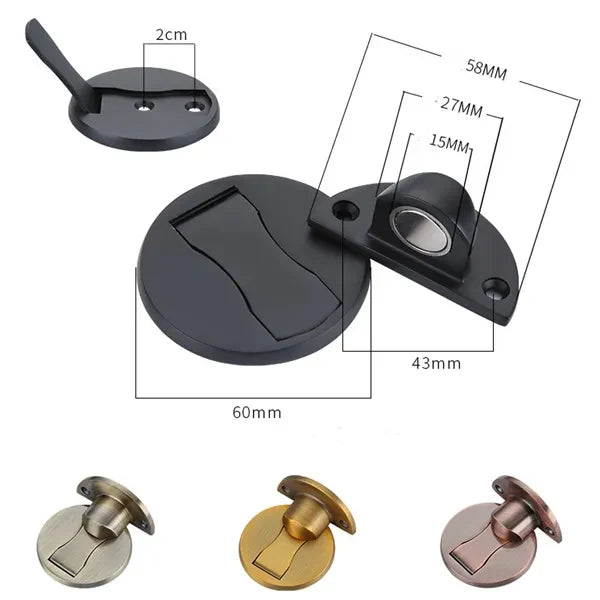 Magnetic Door Stop with Hinged Floor Plate and Stainless Steel Catch - Image 7