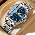 Men's Dress Watch Day Date Window Faceted Bezel and Sunburst - Image 6