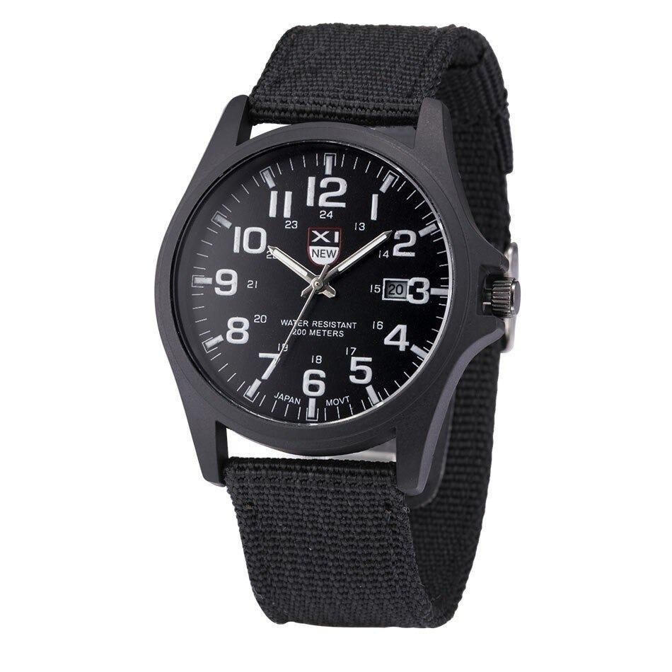 Men's Field Watch with Tactical Analog Display and Woven Nylon Nato Strap - Image 2