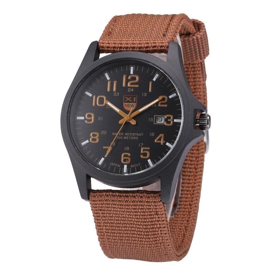 Men's Field Watch with Tactical Analog Display and Woven Nylon Nato Strap - Image 4