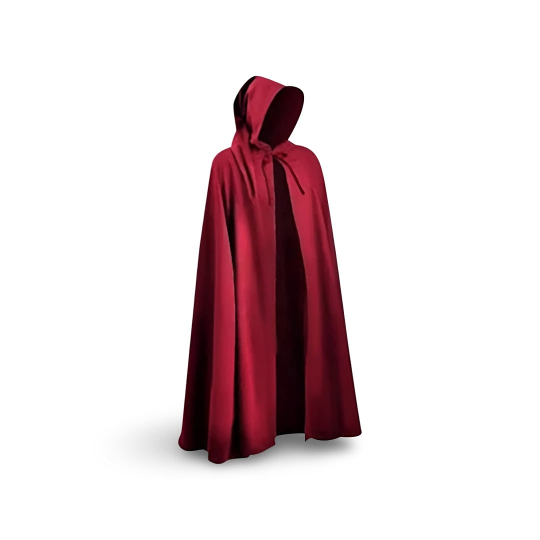 Men's Halloween Medieval Knight Costume with Templar Cross Tunic and Hooded Cape - Image 12