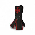 Men's Halloween Medieval Knight Costume with Templar Cross Tunic and Hooded Cape - Image 2