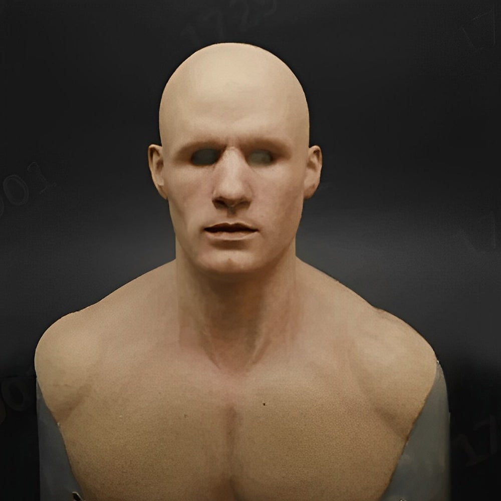 Men's Halloween Silicone Mask Realistic Full Head with Faux Hair and Hand-Painted Details - Image 12