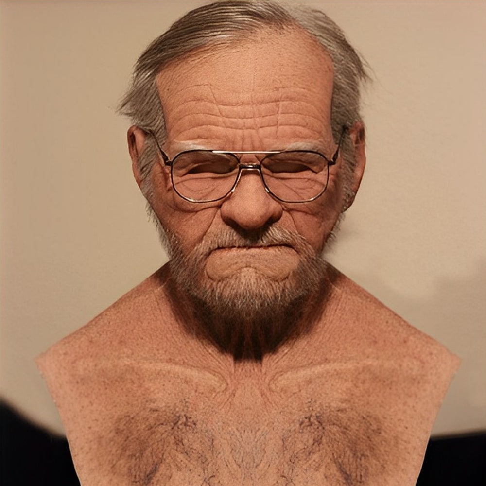 Men's Halloween Silicone Mask Realistic Full Head with Faux Hair and Hand-Painted Details - Image 2