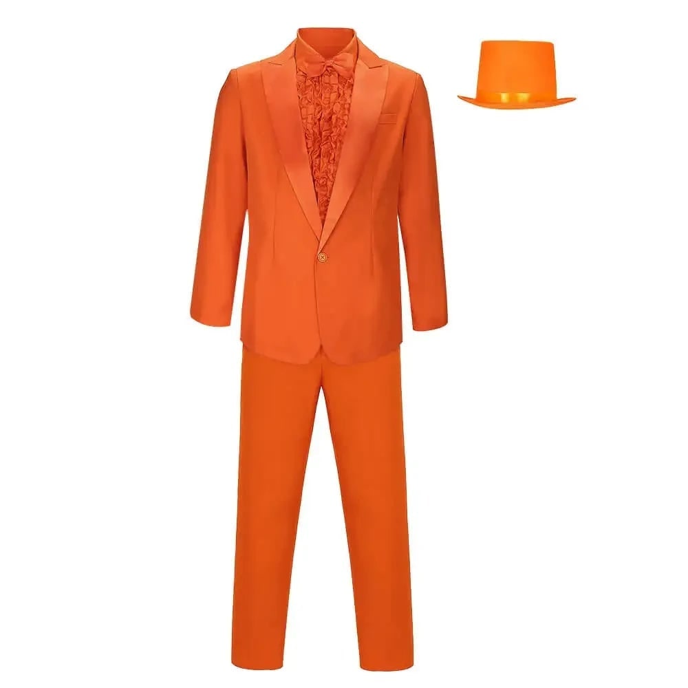Men's Halloween Tuxedo Costume with Ruffled Shirt, Bow Tie and Top Hat - Image 1
