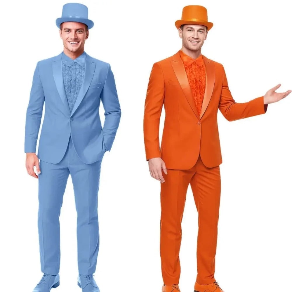 Men's Halloween Tuxedo Costume with Ruffled Shirt, Bow Tie and Top Hat - Image 2