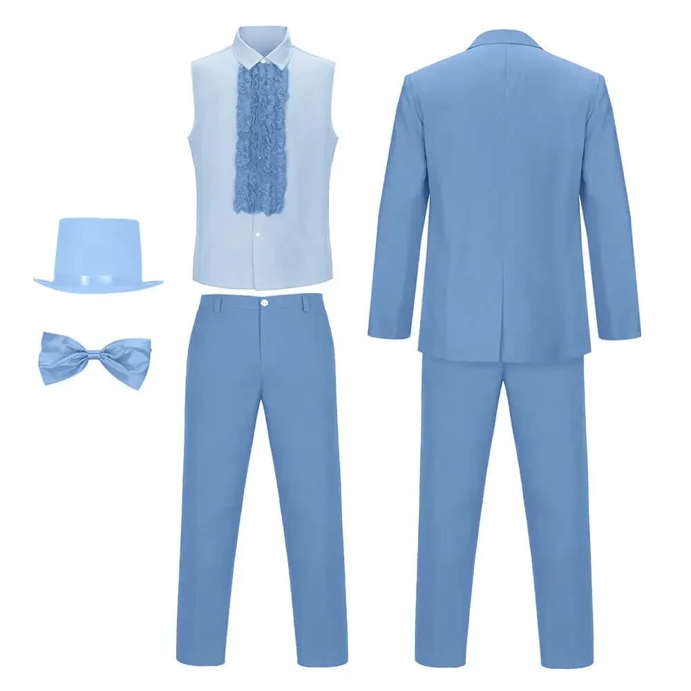 Men's Halloween Tuxedo Costume with Ruffled Shirt, Bow Tie and Top Hat - Image 5