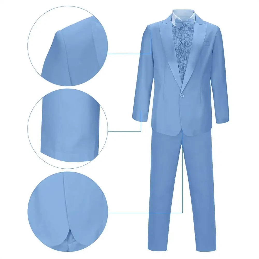 Men's Halloween Tuxedo Costume with Ruffled Shirt, Bow Tie and Top Hat - Image 6