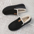 Men's Moccasin Slippers with Fleece Lining and Slip-On Design for Indoor Comfort - Image 1